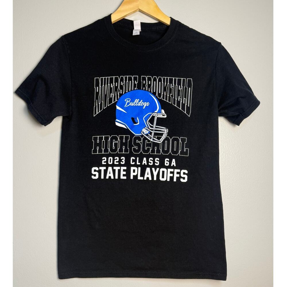 Riverside Brookfield High School Bulldogs Football 2023 Playoffs Tee, Size S